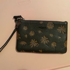 SOLD Coach Floral Printed Leather Wristlet